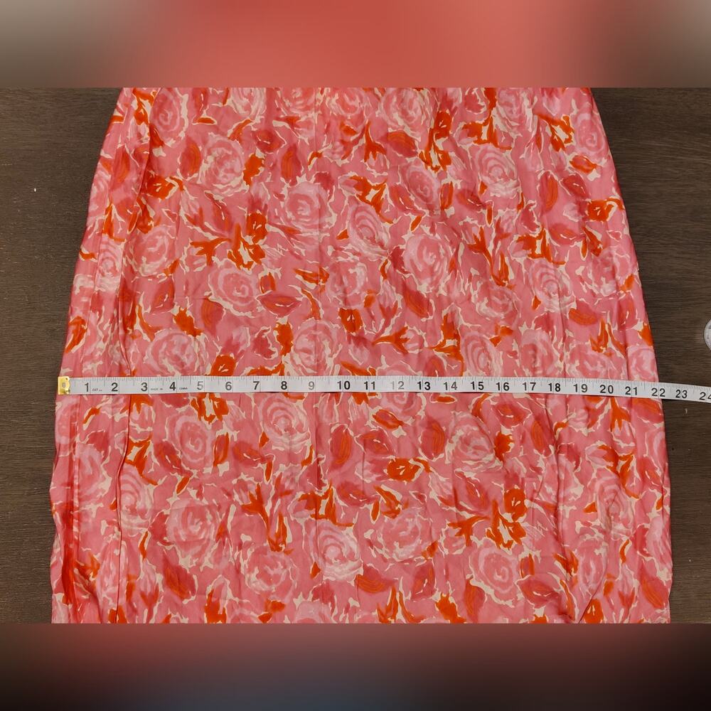 SPELL Islamorada Bias Strappy Floral Rose Cowl Neck Pink Slip Maxi Dress Large - Picture 7 of 16